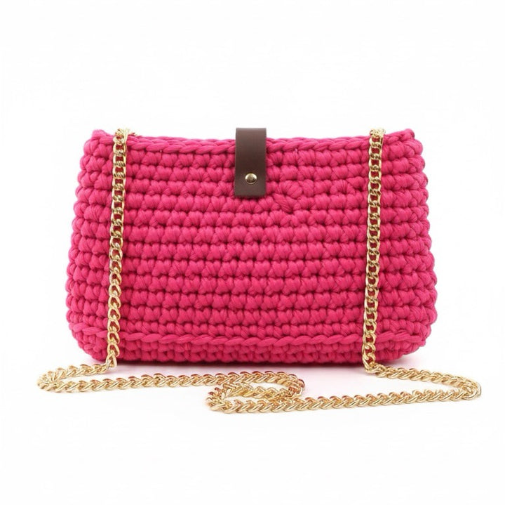 Bolsa de Crochê Elegante Rosa