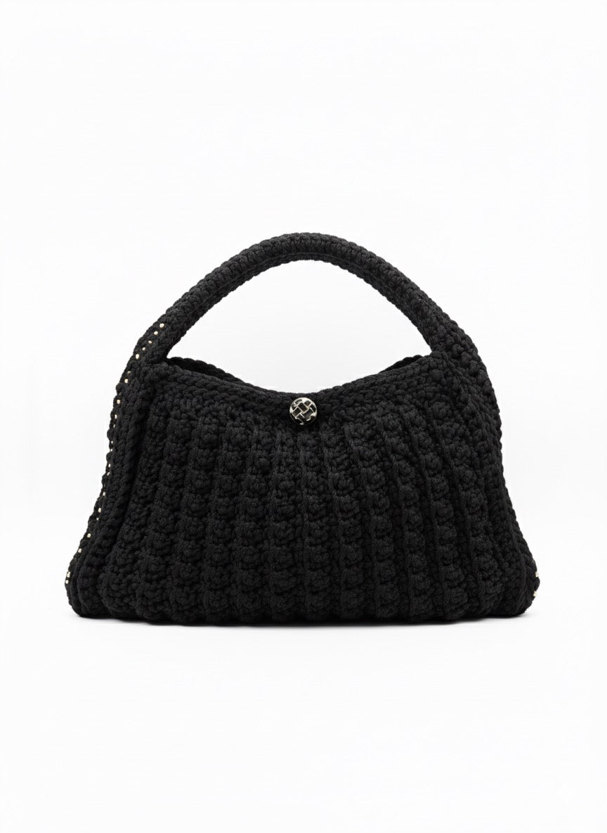 Bolsa de Crochê Preta Artesanal